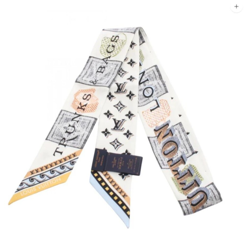Louis Vuitton Monogram Bandeau Scarf Trunks & Bags Silk Scarf w/box